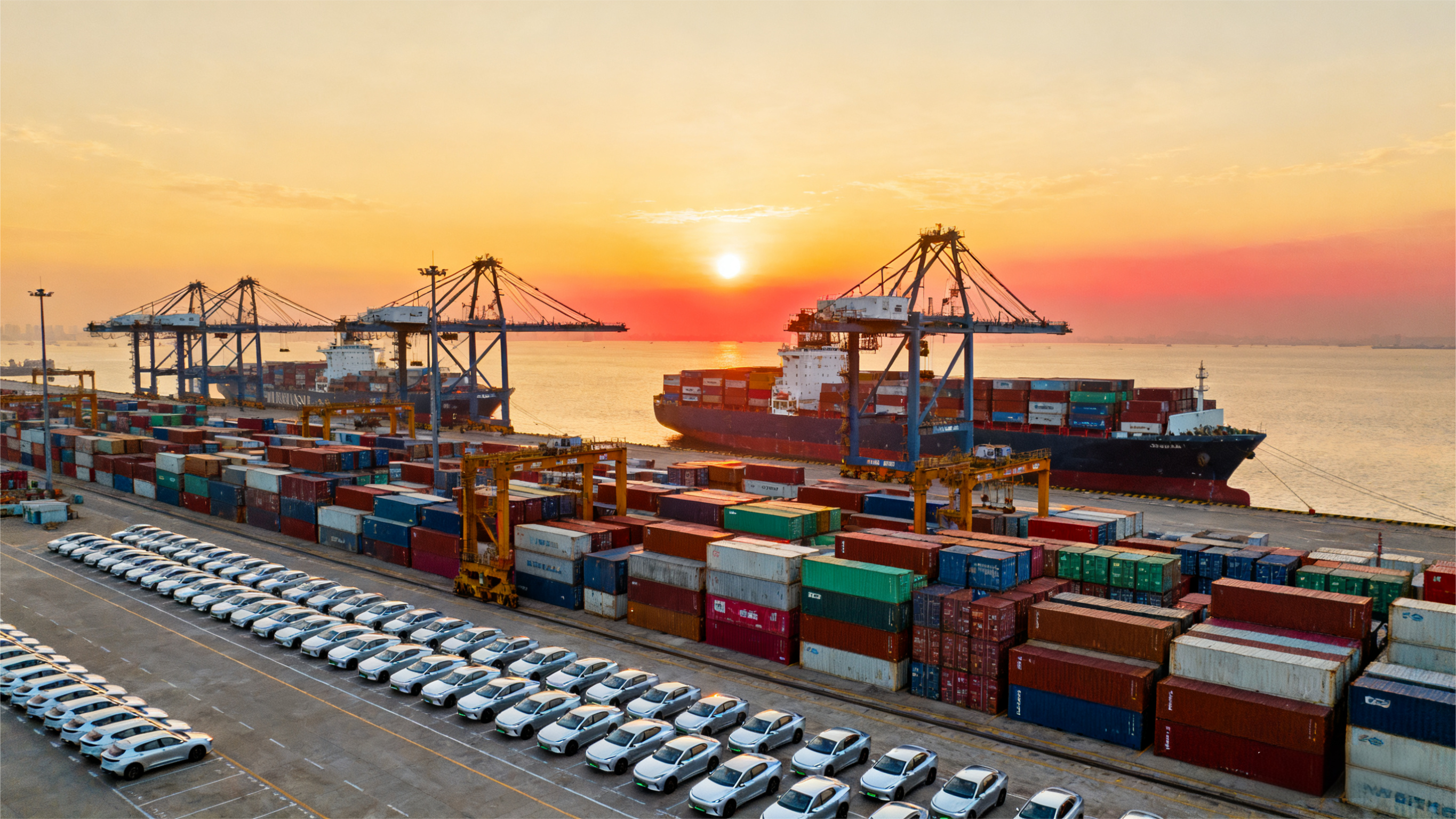 Wheelsboy Car Export Services | Global Port with Shipping Containers and Electric Vehicles for International Export Logistics